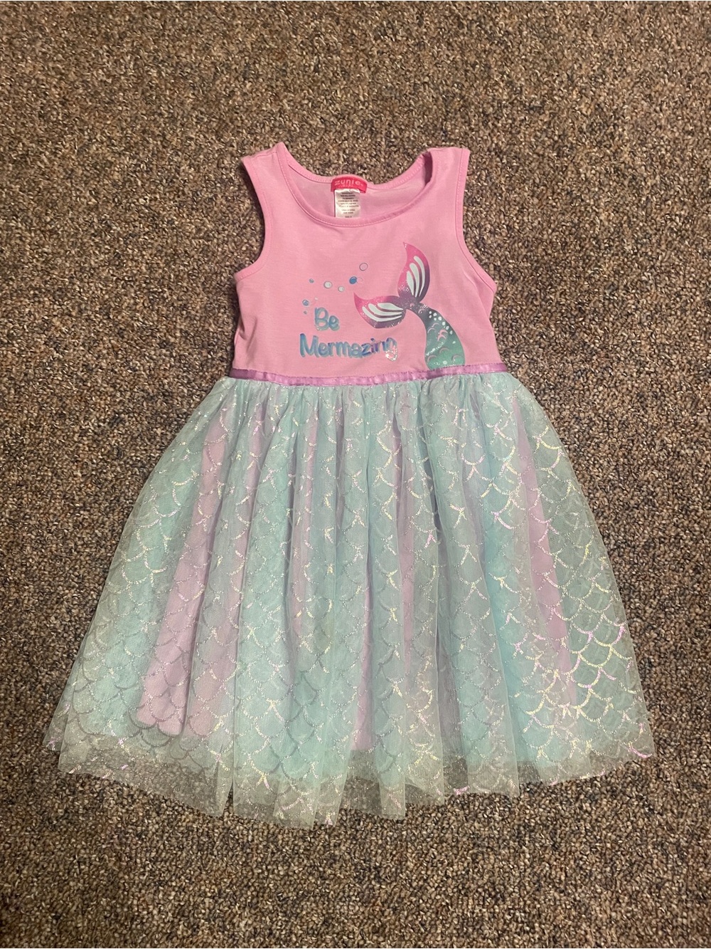 Zunie Pink and Mint Mermaid Tulle Dress